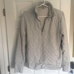 Lululemon Grey Quilted Quarter Zip Pullover